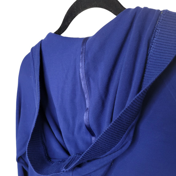 Chico's Zenergy Oversized V-Neck Pullover Hooded Sweater Blue Women Sz S - Picture 6 of 9